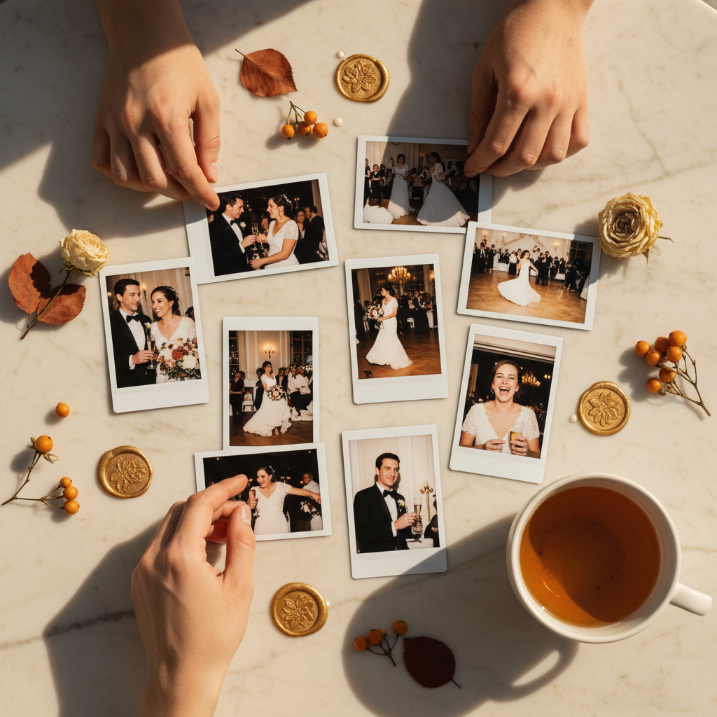 Galerie de photos d'invités de mariage en polaroids
